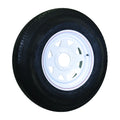 ST235/80R16 MOUNTED ON WHITE SPOKE 16X6 6X5.5 LOAD RATING: E 10PLY RATED 3525 LBS