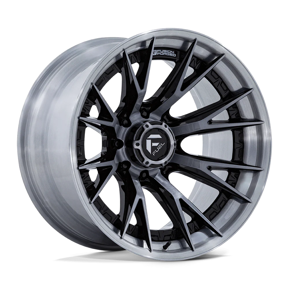 FUEL WHEELS CATALYST 17X9 6X5.5 106 1 G-BLK BRDT FUSION FORGED GLOSS BLACK BRUSHED DARK TINT FC402BT17906801