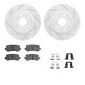 DFC 17-20 Acura MDX Rear Drilled & Slotted Geoperformance Rotors 5000 Advanced Brake Pads w/Hardware