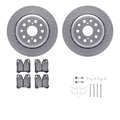 DFC 07-17 Lexus LS460 Rear Drill/Slot Geoperformance Rotors Euro 5000 Ceramic Brake Pads w/Hardware
