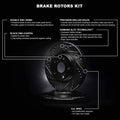 R1 E- Line Series Brake Rotor - D/S - Black w/ Ceramic Pads Hdw Fits Dodge Colt