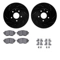 R1 E- Line Series Brake Rotor - D/S - Black w/ Ceramic Pads Hdw Fits Mazda 3