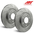 R1 Concepts Brake Rotors - Slotted - Black w/ Semi-Met Pads Hdw Fits Ford F-150