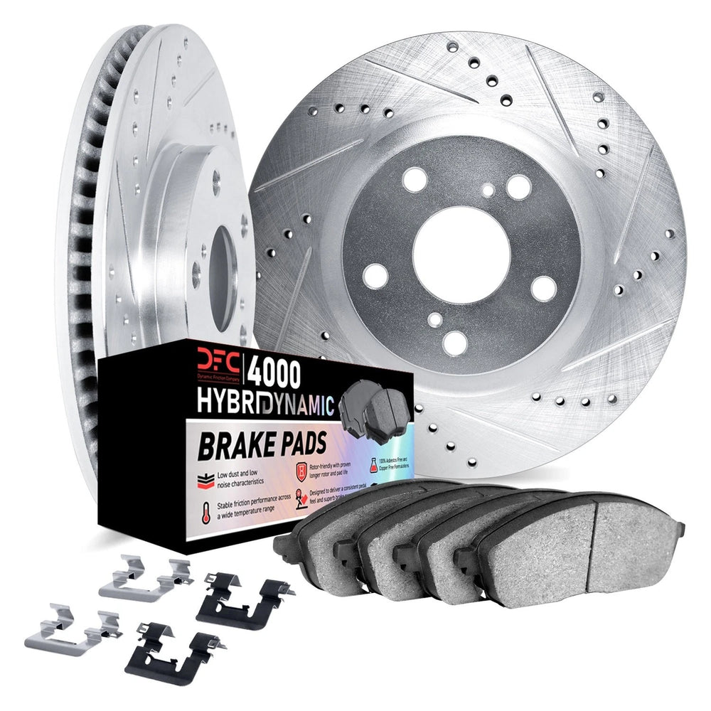 DFC 70-81 Buick Regal Front Drill/Slot Silver Rotors 4000 HybriDynamic Brake Pads w/Hardware