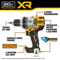 20V MAX XR BRUSHLESS CORDLESS HAMMER DRILL 1/2IN 3SPEED TOOL ONLY