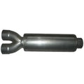 Diesel Exhaust Muffler 32 Inch Round 4 Inch Center/ Dual Aluminized Performance Louvered Exhaust Muffler Diamond Eye