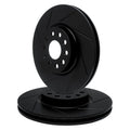 R1 Concepts Brake Rotor- Slotted - Black Fits BMW 118i