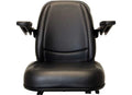 PREMIUM SEAT HIGH BACK ARMRESTS SLIDE RAIL VINYL BLACK