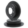 R1 Concepts Brake Rotor- Slotted - Black Fits Chevrolet LUV
