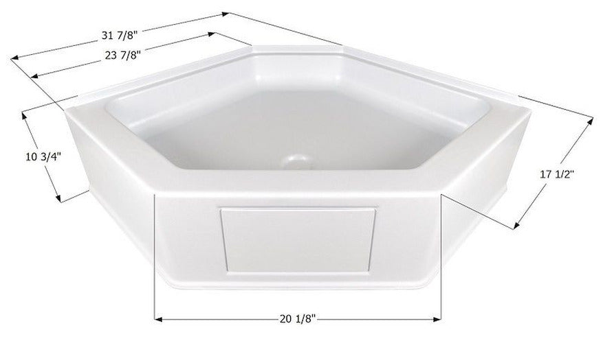 SHOWER PAN NSB3232PW ASSEMBLY