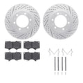 R1 03-23 Toyota Hilux Front Drill/Slot Carbon Coated Rotor Set w/Optimum Pads