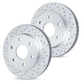 R1 07-20 Cadillac Escalade EXT Rear Drilled & Slotted Carbon Coated Brake Rotor Set