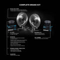 R1 Concepts E- Line Series Brake Rotor with Ceramic Brake Pads Hdw Fits Lexus LX450