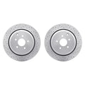 R1 09-24 Infiniti Q50 Rear Drilled & Slotted Carbon Coated Brake Rotor Set