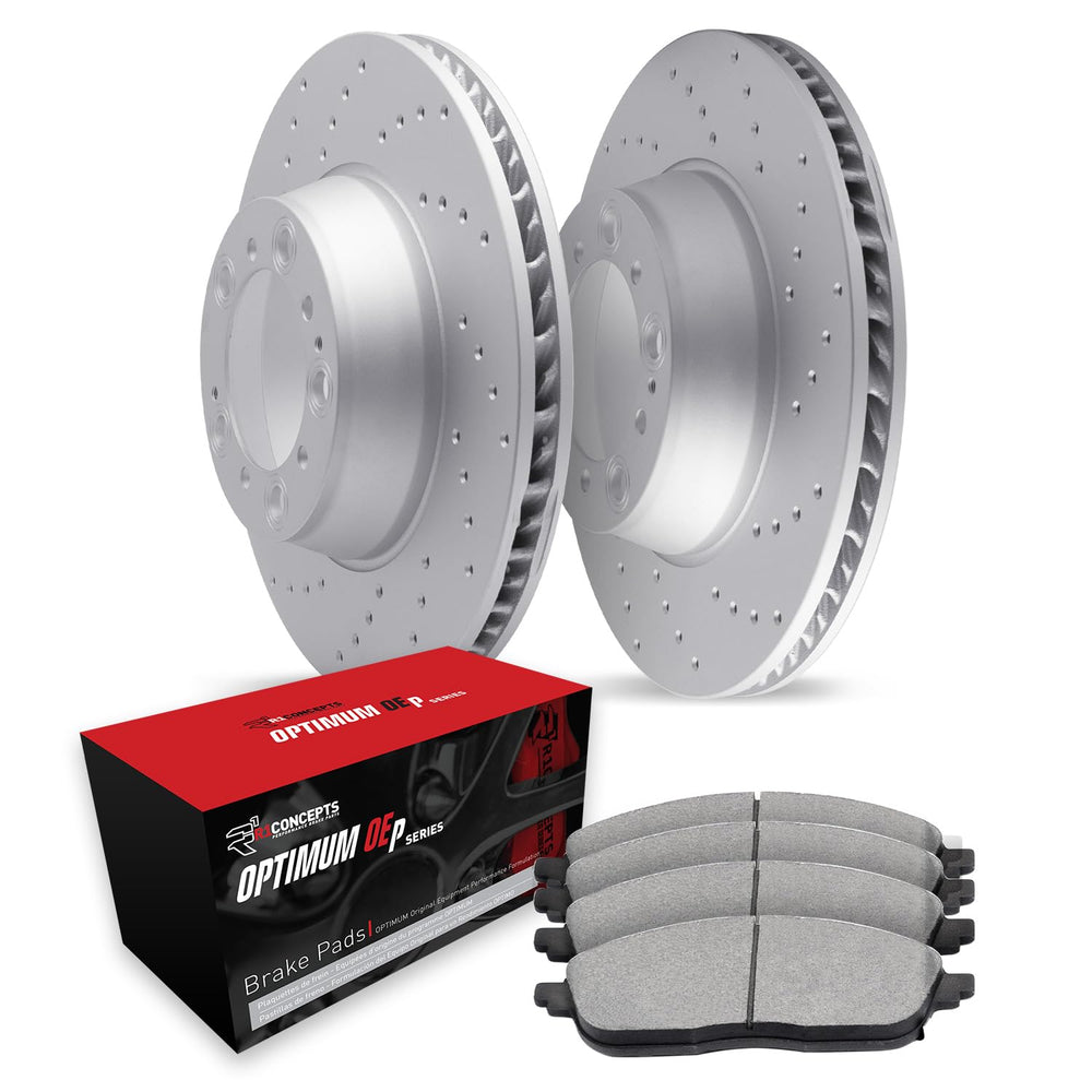 R1 Concepts Brake Rotor- Blank with Optimum Oe Pads Hdw Fits BMW 125i