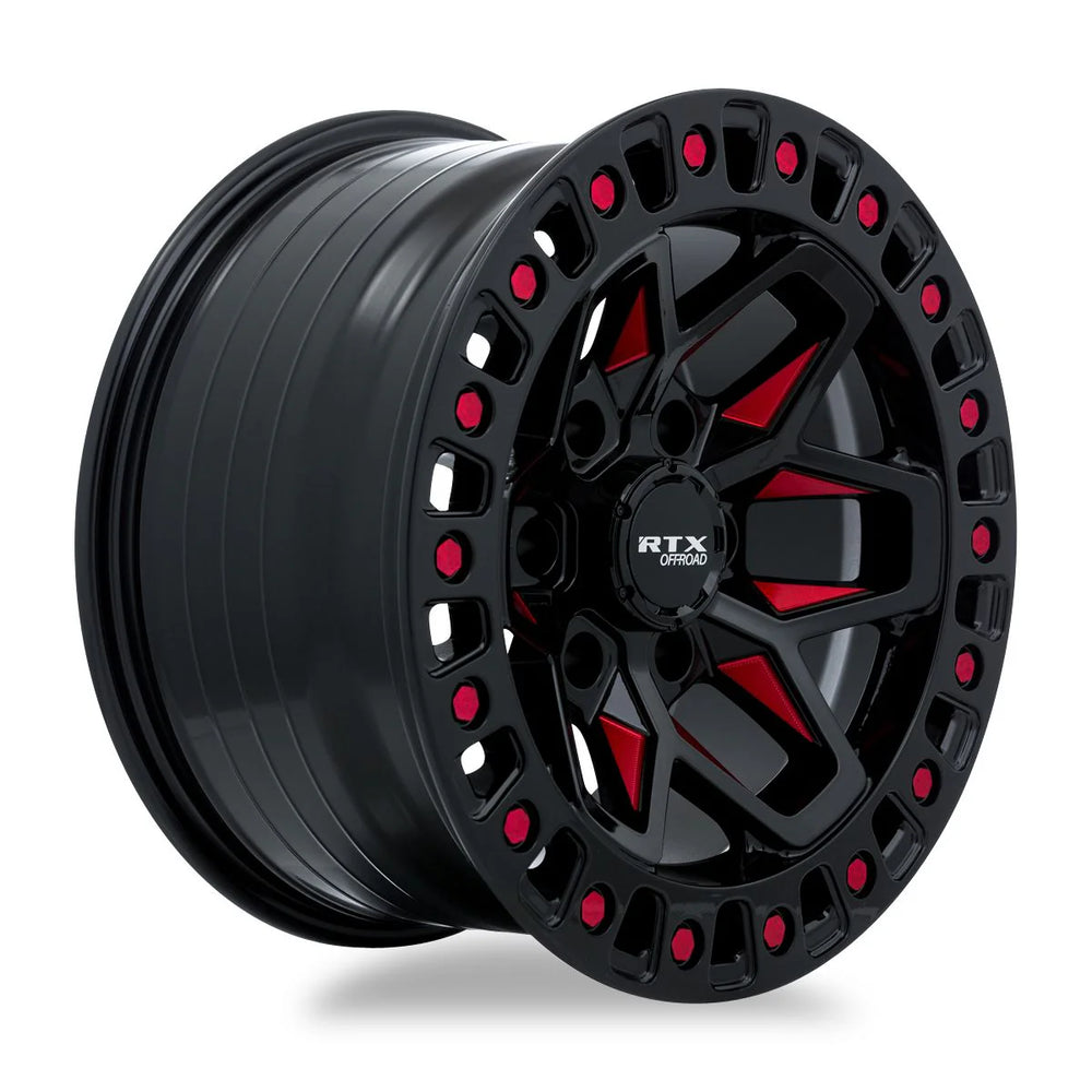 ZION 20X9 6X139.7 ET0 CB106.1 GLOSS BLACK MILLED RED
