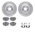 DFC 16-25 BMW 840i Gran Coupe Rear Drill/Slot Silver Rotors Euro 5000 Ceramic Brake Pads w/Hardware