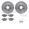 R1 07-13 Mazda 3 Front Drilled & Slotted Silver Brake Rotor Set w/Euro Ceramic Pads and Hardware