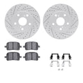 DFC 97-04 Lexus ES300 Front Drilled & Slotted Geoperformance Rotors 5000 Advanced Pads w/Hardware