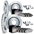 DFC 05-25 Nissan Xterra Front & Rear Drill/Slot Silver Rotors 4000 HybriDynamic Pads w/Hardware