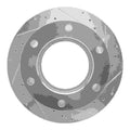 DFC 83-99 Ford LN600 Short Conventional (w/Front Rotors) Front Right Drill/Slot Silver Brake Rotor