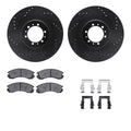 R1 E- Line Series Brake Rotor - D/S - Black w/ Ceramic Pads Hdw Fits Mitsubishi Montero
