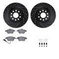 R1 E- Line Series Brake Rotor - D/S - Black w/ Ceramic Pads Hdw Fits Audi Q3