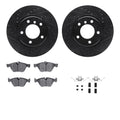 R1 E- Line Series Brake Rotor - D/S - Black w/ Ceramic Pads Hdw Fits BMW 525i