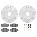 DFC 17-19 Honda CR-V Front Drilled & Slotted Geoperformance Rotors 5000 Advanced Pads w/Hardware