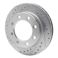 R1 89-93 Dodge D350 Front Drilled & Slotted Silver Brake Rotor Set w/Optimum OE Pads and Hardware