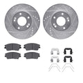 DFC 05-10 Hyundai Tucson Front & Rear Drilled & Slotted Silver Rotors