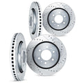 DFC 05-10 Hyundai Tucson Front & Rear Drilled & Slotted Silver Rotors