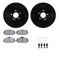 R1 E- Line Series Brake Rotor - D/S - Black w/ Ceramic Pads Hdw Fits Kia Optima