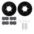 R1 Concepts Black Drilled Slotted Rotors with 5000 Oep Brake Pads Hdw Fits Toyota 4Runner