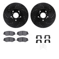 DFC 03-08 Honda Pilot Front Drilled & Slotted Geoperformance Rotors 5000 Advanced Pads w/Hardware