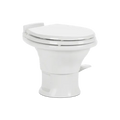 LOW PROFILE RV TOILET 14IN HEIGHT WHTE/SC WOOD SEAT