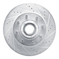 R1 Concepts Brake Rotor Drilled and Slotted Silver Fits Ford E-150