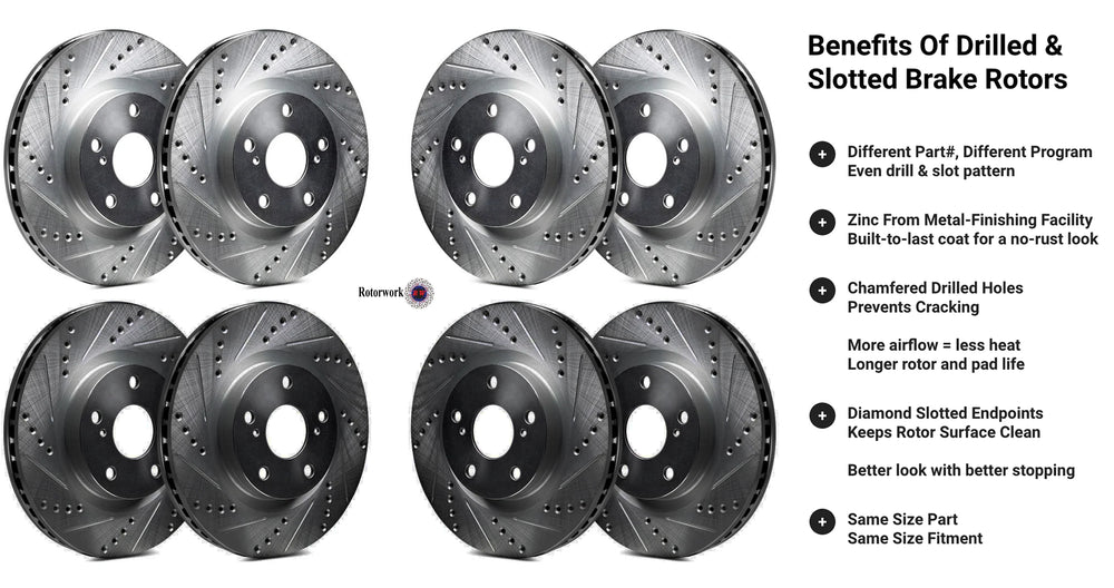R1 Concepts Brake Rotor- Slotted - Silver Fits Mercedes-Benz E280