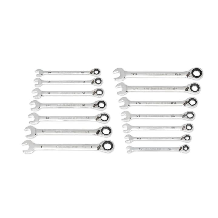 SET WR RAT COMB REV SAE 90T 14 PC 1/41IN