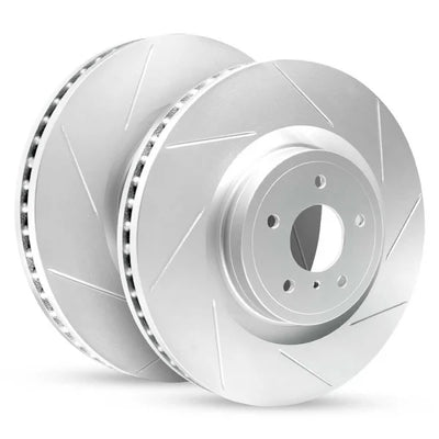 R1 Concepts Brake Rotor- Slotted - Silver Fits Subaru B9