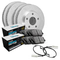 R1 Concepts Brake Rotors - Carbon Coated w/ Euro Ceramic Pads Snsr Fits Volkswagen Golf