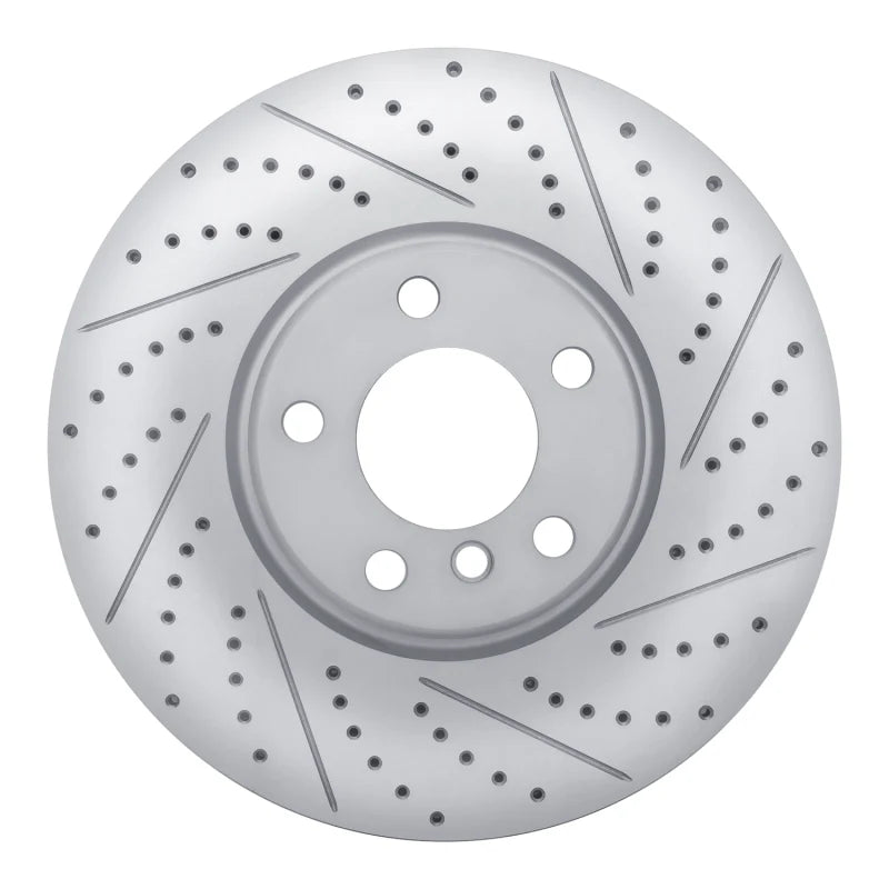 R1 20-22 Ford Mustang Left Front Drilled & Slotted Geo-Carbon Rotor