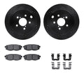 R1 Concepts Black Drilled Slotted Rotors with 5000 Oep Brake Pads Hdw