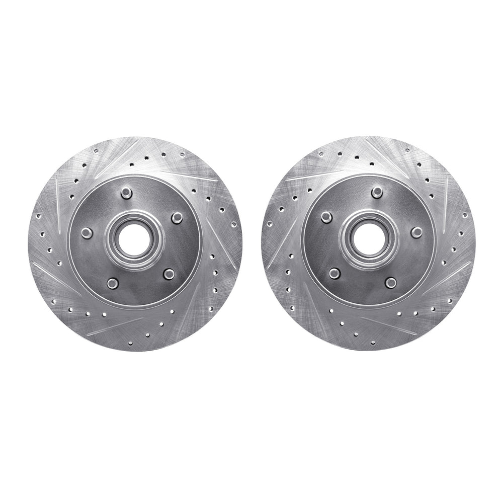 R1 77-95 Buick LeSabre Front Drilled & Slotted Silver Brake Rotor Set
