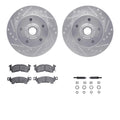 R1 69-74 Buick Special Front Drilled & Slotted Silver Brake Rotor Set w/Optimum OE Pads and Hardware