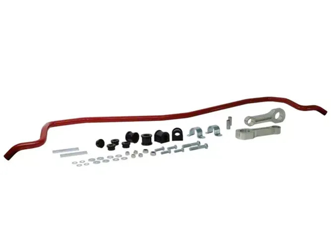 Sway Bar - 26mm X heavy duty 1 Sway Bar 8 Bushings 2 Tubes 2 Saddles 2 Brackets 6 Bolts 12 Washers 2 Plates 2 Brackets Install Guide Grease
