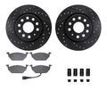 R1 E- Line Series Brake Rotor - D/S - Black w/ Ceramic Pads Hdw Fits Volkswagen Jetta