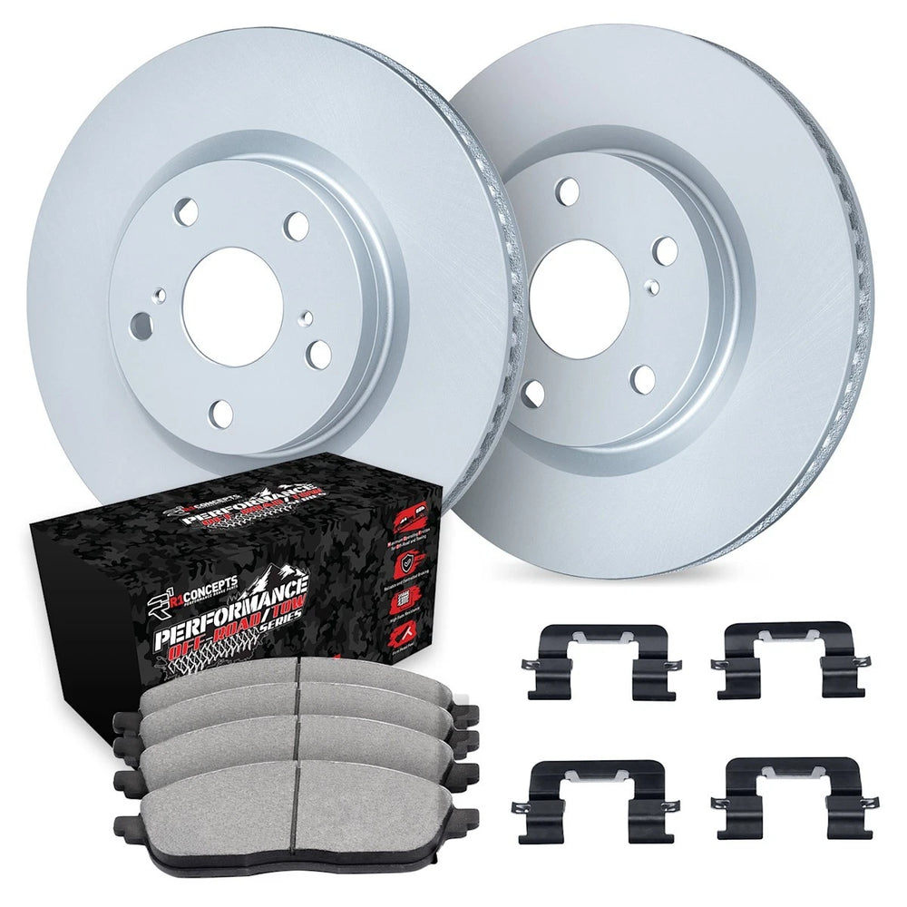 R1 Concepts Carbon Series Brake Rotors - Perf Off-Road/Tow Pads - Hdw Fits Ford Expedition