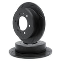 R1 Concepts Brake Rotor- Slotted - Black