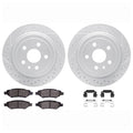 DFC 08-15 Cadillac CTS Rear Drilled & Slotted Geoperformance Rotors 5000 Advanced Pads w/Hardware